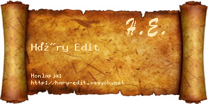 Háry Edit névjegykártya